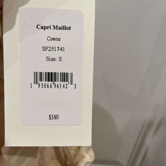 NWT ULLA JOHNSON Capri Maillot One Piece Swimsuit Cowrie Cream - Picture 7 of 7